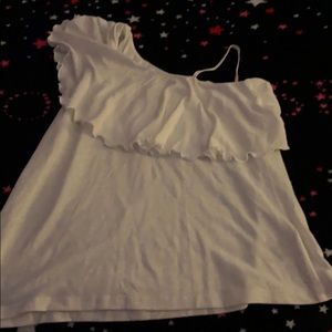 Gap white one shoulder shirt